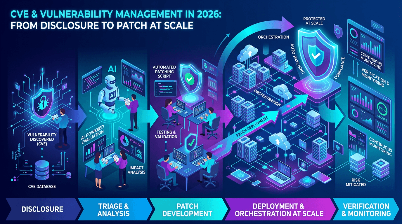Cover Image for CVE & Vulnerability Management in 2026: From Disclosure to Patch at Scale